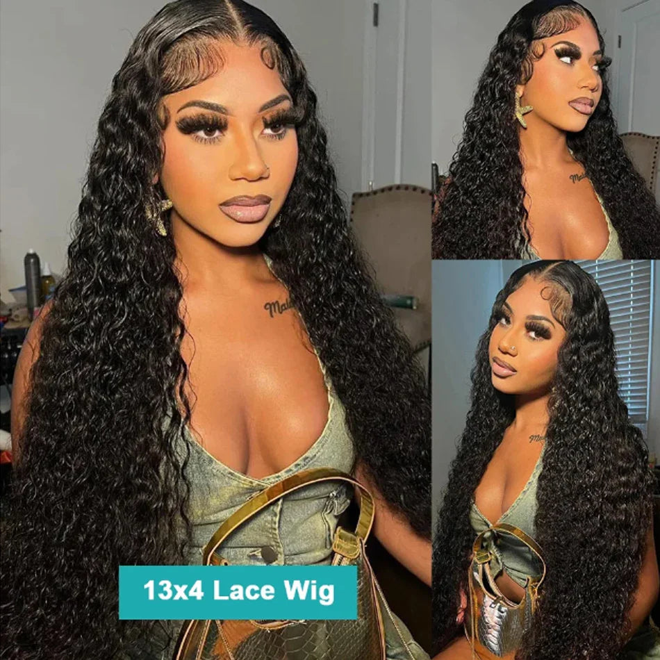 Glueless Water Wet and Wavy 13x4 Lace Closure Wigs