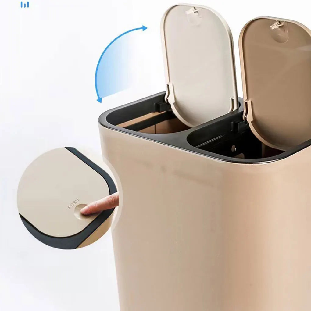 15L Dual Compartment Trash Can