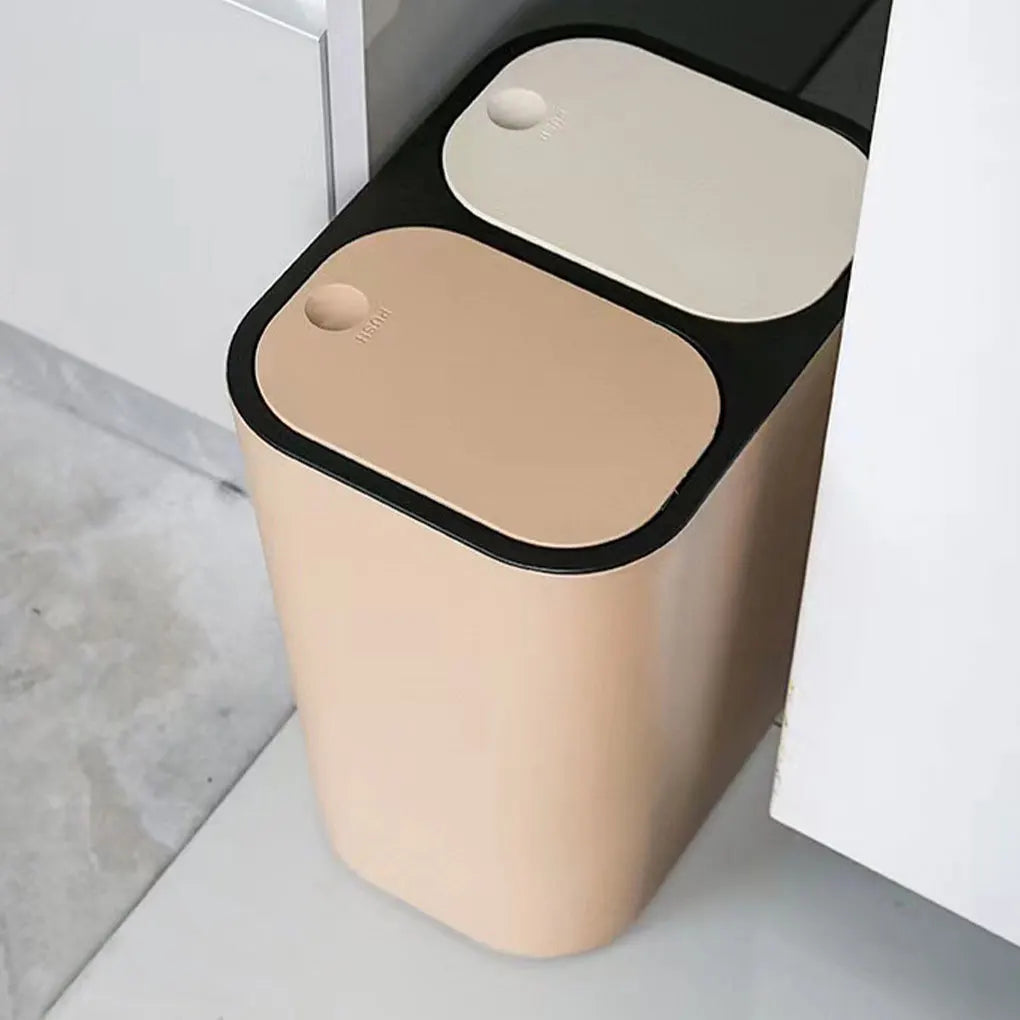 15L Dual Compartment Trash Can