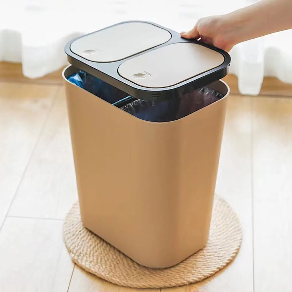 15L Dual Compartment Trash Can