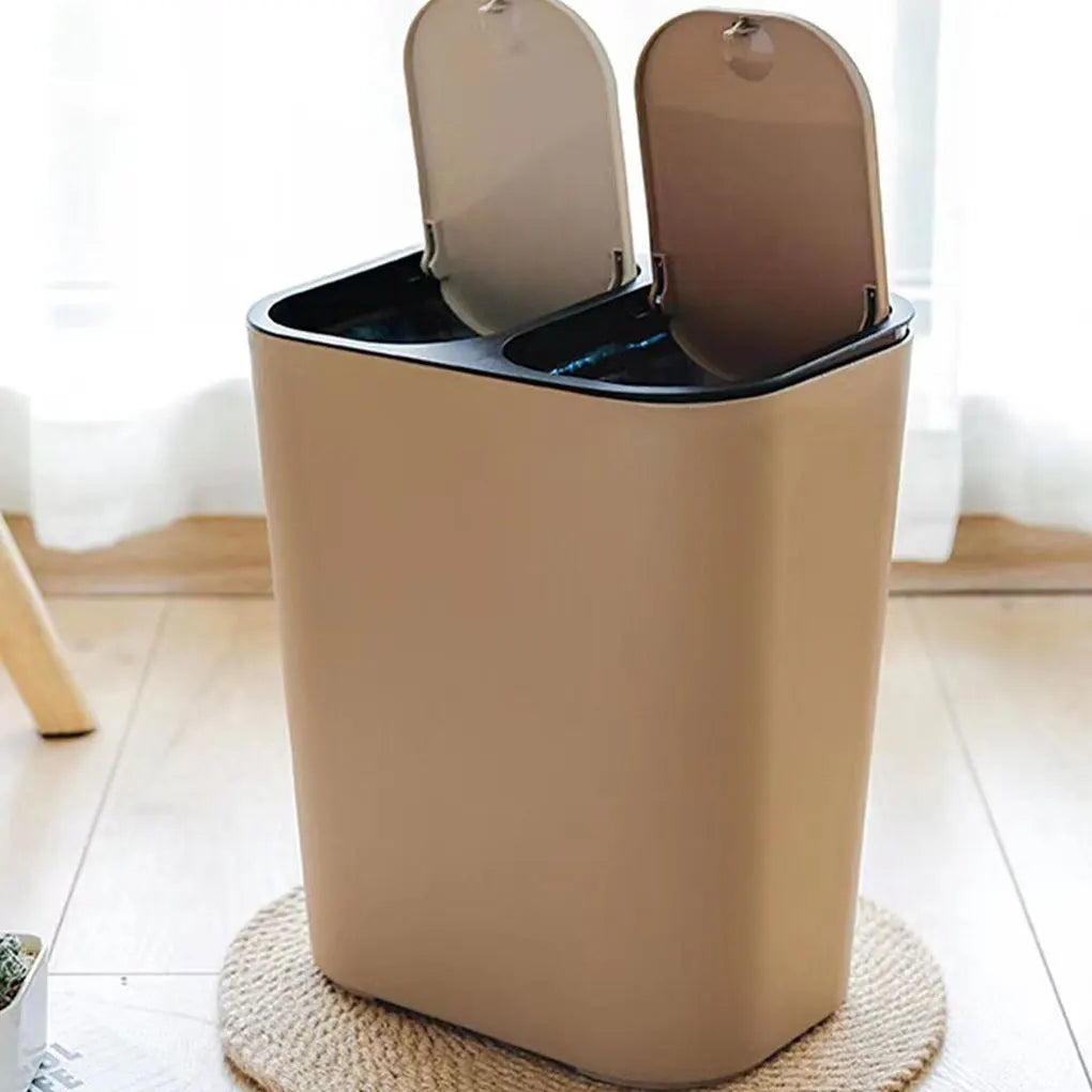 15L Dual Compartment Trash Can