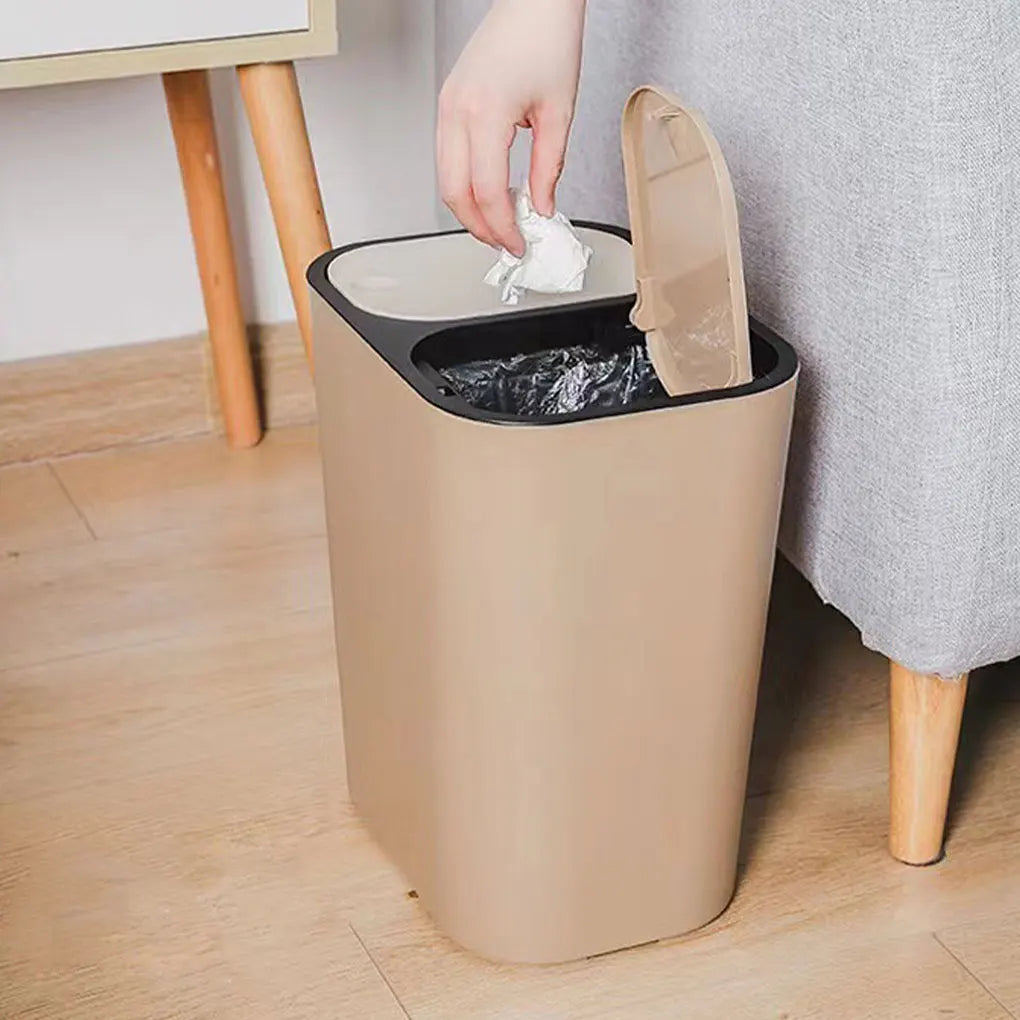 15L Dual Compartment Trash Can